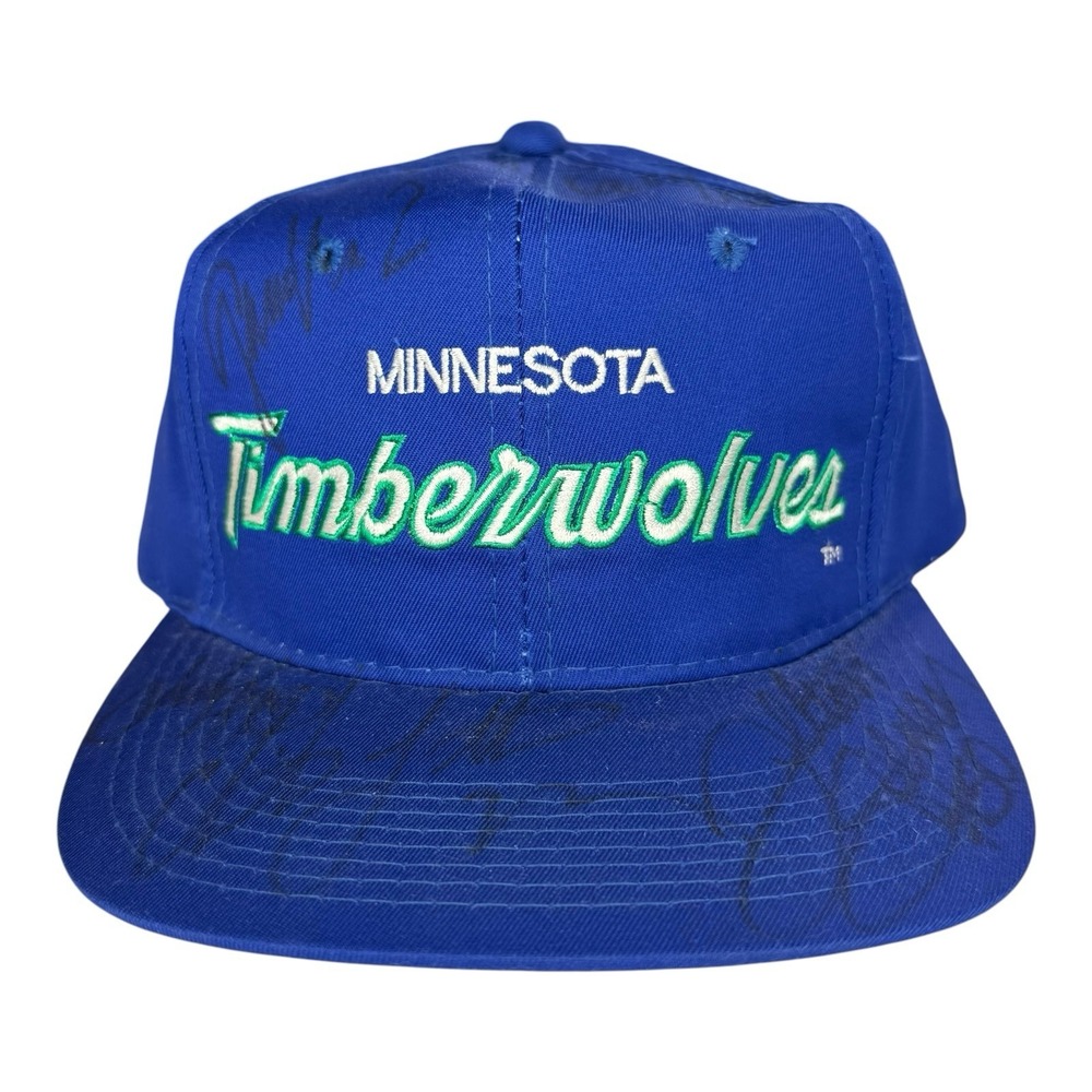 Vintage 90s Minnesota Timberwolves Sports Specialties Signed Team Snapback Hat